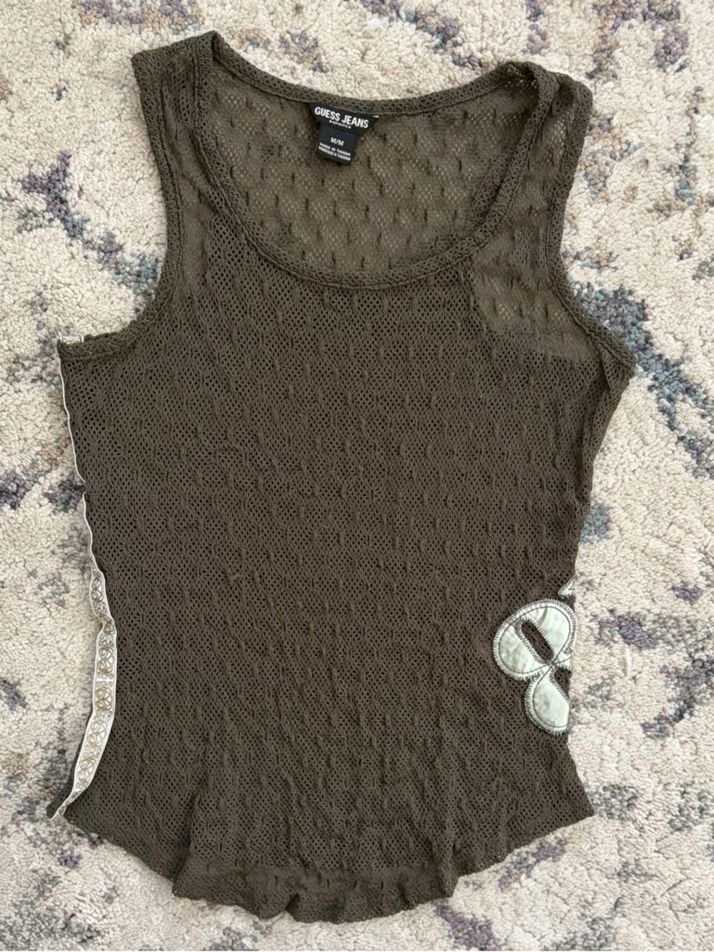 Y2K Guess Mesh Number 81 Green Tank
